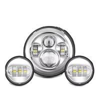 FIYFIOW Front Headlight Motorcycle For Fat For Boy For Switchback For Road For King For Ultra For Classic / 7inch LED Headlight +4.5inch Fog Lights 7" Bracket Mounting Ring