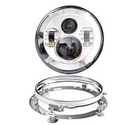FIYFIOW Front Headlight Motorcycle For Fat For Boy For Switchback For Road For King For Ultra For Classic / 7inch LED Headlight +4.5inch Fog Lights 7" Bracket Mounting Ring