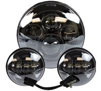 FIYFIOW Front Headlight Motorcycle For Touring For Electra For Glide For Road For King For Softail For Night For Train 7" LED Projector Headlight 4.5" Fog Passing Light