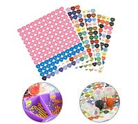 FIYO Heart-Shaped DMC 447 Color Stickers, 5D Diamond Art Reference Tools Colorful 447 DMC Number Sticker Suitable for Diamond Storage (5Set)