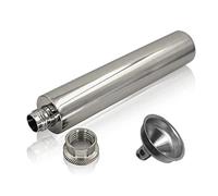FIYSON 2 oz Hip Stainless Steel Wine Flask & Funnel Set Mini Portable Tubed Pocket Hip Flask Alcohol Flask Whiskey Rum Vodka Fit Polished Round Tubular Small Jug for Hiking Camp and Party Bar