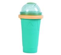 FIYSON 350ml Slush Ice Cream Cup, DIY Silicone Squeeze Cup, Quick Frozen Magic Slush Cup, Summer Freeze Milkshake/Juic/Slushie Maker Cup, Reusable Smoothie Cup Squeeze Cup for Family, Kids (Green)