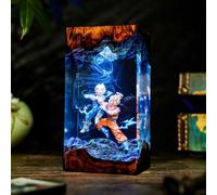 FIYSON 3D Dragon Ball Epoxy Resin Night Light, Upgrade Son Goku Figures Ornaments, Bedside Lamp with USB Cable and 16 Colour Remote Multicoloured LED Night Lamp, Desktop Art Decoration Gift (Style 3)