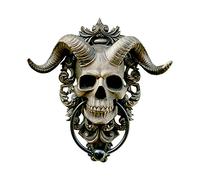 FIYSON 3D Resin Horns Skull Wall Decoration, Satans Skull Decoration, 10.5x13 cm, Skull Sculpture Decoration as Modern Wall Decoration for Living Room and Hallway, Humorous Romantic (Large)