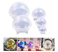 FIYSON 5Pcs/Set Sphere Silicone Resin Moulds, 3D Ball Shape Jewelry Casting Molud for Polymer Clay,DIY Crafts,Epoxy Resin,Jewelry Making,Homemade Soap Candle,Ice Ball Tools,Home Ornament,5 Sizes
