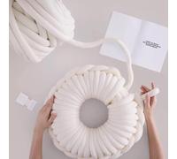 FIYSON Arm Knitting Wool 500 g/25 m, Chunky XXL Wools for Hand Knitting Yarn, Chunky Yarn Tube Yarn, Crochet Wool, Bulky Arm Knitting Icelandic Wool, for Beginners, Blankets, Bag (White)