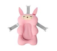 FIYSON Baby Bath Cushion Pad Newborn Bath Bed Adjustable Baby Shower Mat Floating Baby Bath Pillow Infant Bathtub Support Foldable Bath Seat Back Anti-Slip Tub Cushion Seat for Baby 0-12 Months (Pink)