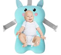 FIYSON Baby Bath Cushion Pad Newborn Bath Bed Adjustable Baby Shower Mat Floating Baby Bath Pillow Infant Bathtub Support Foldable Bath Seat Back Anti-Slip Tub Cushion Seat for Baby 0-12 Months (Blue)