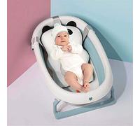 FIYSON Baby Bath Cushion Pad Newborn Bath Bed Adjustable Baby Shower Mat Floating Baby Bath Pillow Infant Bathtub Support Foldable Bath Seat Back Anti-Slip Tub Cushion Seat for Baby 0-12 Month (White)