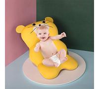 FIYSON Baby Bath Cushion Pad Newborn Bath Bed Adjustable Baby Shower Mat Floating Bath Pillow Infant Bathtub Support Foldable Bath Seat Back Anti-Slip Tub Cushion Seat for Baby 0-12 Months (Yellow)