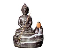 FIYSON Backflow incense burners,ceramic backflow incense burner buddha incense holder,Burners Aromatherapy,Incense Cone Burner Monk buddha incense Holder,Tower Cones Sticks HolderHome Decor