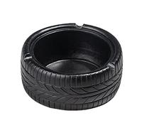 FIYSON Black Ashtray,Vintage Truck Tyres shaped Ashtray,Waterproof and High Temperature Resin Cigarette Ashtray, Creative Modern Round Ashtray for Home Office Cafe Hotel Bar Desktop Decoration (Black)