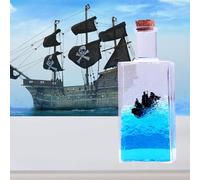 FIYSON Cruise Ship Fluid Drift Bottle,Unsinkable One Piece Boat in A Box, Creative Acrylic Fluid Drift Bottle, Never Tips Drift Bottle Ship Model Decor, for Office and Home Decoration (Style 4)