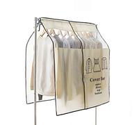 FIYSON Garment Covers 43 x 35 inch Dustproof Clothes Covers, Breathable Against Moisture Clothes Rail Cover, Clear Window Hanger?for Suit Coat Dress Home Bedroom Waterproof Garment Covers Bags (Beige)