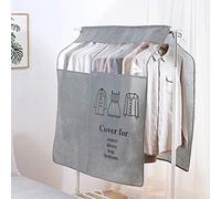 FIYSON Garment Covers 43 x 35 inch Dustproof Clothes Covers, Breathable Against Moisture Clothes Rail Cover, Clear Window Hanger?for Suit Coat Dress Home Bedroom Waterproof Garment Covers Bags (Grey)