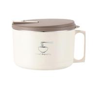 FIYSON Instant Noodle Bowl, 1100 ml, Ramen Bowl with Lid, Leak-Proof Soup Bowl, Soup Cups with Handle, Rice Bowl, Salad Bowl, Bento Box (Cream White, Small)