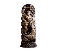 FIYSON Norse Mythology Decor Statue,Odin,Thor,Resin Viking Mythology Figurines for Home Table Gifts Applicable to Wine Cabinet and Bookshelf,Viking God Worship Altar Shrine Sculpture Home Decor (Thor)