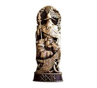 FIYSON Norse Mythology Decor Statue,Odin,Thor,Resin Viking Mythology Figurines for Home Table Gifts Applicable to Wine Cabinet and Bookshelf,Viking God Worship Altar Shrine Sculpture Home Decor (Odin)