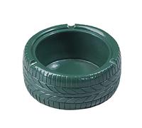 FIYSON Retro Ashtray, Tyre Ashtray, Round Ashtray, Polyresin in the Shape of a Truck Tyre for Car, Cigarettes, Decoration, Home Textiles, Decoration, Tobacco Ashtray (Green)