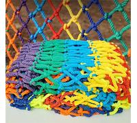 FIYSON Safety Net for Children, Balcony Cat Net, Upgrade 3 cm Mesh, Stair Protective Net, Barrier Net Outdoor, Protective Net Bunk Bed, Net Fall Protection, Universal Protective Net, Colourful (1.5 x