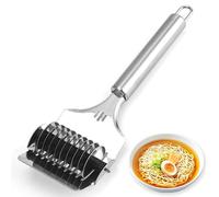 FIYSON Stainless Steel Noodle Cutter, Manual Pasta Grid Roller Press, Stainless Steel Noodle Lattice Roller,Pasta Spaghetti Maker Pressing Dough Cutter Lattice Roller,Dough Cutter Mincer Kitchen Tools