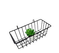 FIYSON Wire Wall Basket Shelf Basket,Wall Grid Basket, Grid Wall Storage,Metal Wall Grid Panel Basket, Wall Grid Accessories for Wall Decoration Room Desk Storage Organizer, Grid Photo Wall (Black)