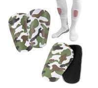 Fiyuer 2 Pairs of Mini Shin Pads, 10 x 5 cm Camo Mini Shin Pads, Small Shin Pads, Children's Football, Shin Pads, Football for Teenagers and Adults