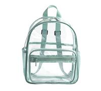 FIYUK Clear Backpack See Through Waterproof Book bag Casual Daypack for School Travel Work Sports, Green
