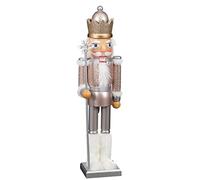 Fiz FIZPORIUM Wooden Christmas Nutcracker Ornaments, Deluxe Christmas Nutcracker Ornament Resin Nutcracker Xmas Gifts 46cm 10 x 8.5 x 46cm 658g - Rose Gold