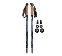 Fizan Compact 3 Trekking Poles - 5.6 oz Ultralight, Backpacking, Thru Hiking Poles, Adjustable, Collapsible, Customized Fit, Cork Grips, Aluminum Walking Sticks (Compact 3 / Cork/Blue)