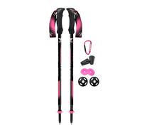 Fizan Compact 3 Trekking Poles - 5.6 oz Ultralight, Backpacking, Thru Hiking Poles, Adjustable, Collapsible, Customized Fit, EVA Grips, Aluminum Walking Sticks (Compact 3 / Pink)