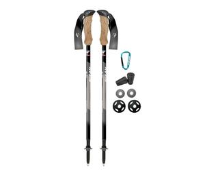 Fizan Compact 3 Trekking Poles 5oz Ultralight Backpacking Hiking Poles Adjustable Folding Custom Fit EVA Handles Aluminum Walking Sticks (Compact 3/Grey)