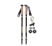 Fizan Compact 4 Trekking Poles - Ultralight, Backpacking, Thru Hiking Poles, Adjustable, Collapsible, Customized Fit, Cork Grips, Aluminum Walking Sticks (Black/EVA Cork)