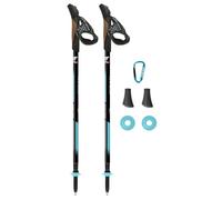 Fizan Lite Tech Nordic Trekking Poles - Ultralight 6.2 oz, Backpacking, Thru Hiking Poles, Adjustable, Telescoping, Collapsible, Customized Fit, Cork Grips, Aluminum Walking Sticks (Light Blue)