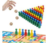 Fizdoqg 80Pcs Wooden Board Game Pawns 1 x 0.5inch Wooden Pawns Game with 5 Dice, Worked Perfectly for Replacement Pieces for Board Games