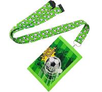 Fizdoqg Football Motif Purse Children's Boys Wallet Football Purse Neck Pouch for Birthday Gift Back to School, Green, 24*12cm, Contemporary