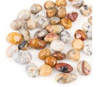 Fizdoqg Gemstone Set 2 cm Natural Tumbled Stones Gemstones for Children Large with Black Fabric Bag Gemstones Digging for Children, Treasure Hunt, Lucky Stones, 2-3cm, Stone, natural stone