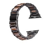 Fizdvsts Compatible with Apple Watch Strap Resin Metal Wristbands, Women's Band Fashion Chain Bracelet for iWatch Series 8 7 6 SE 5 4 3 2 1 Ultra, 42mm 44mm 45mm 49mm, Tortoise