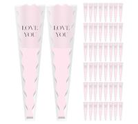 Fizepgo 50Pcs Single Rose Sleeve Flower Wrapping Bags | Bulk Plas-tic Floral Flowers Rose Packaging Carnations Bouquet Sleeves Bag Wrapping Paper - Florist Birthday Wedding Graduation