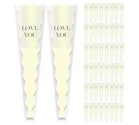 Fizepgo 50Pcs Single Rose Sleeve Flower Wrapping Bags | Bulk Plas-tic Floral Flowers Rose Packaging Carnations Bouquet Sleeves Bag Wrapping Paper - Florist Birthday Wedding Graduation