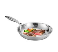 Fizepgo Allround Oven-Safe Induction Uncoated Frying Pan | Deep Skillet Oven Safe Skillet Frying Pan - Frying Pan Stainless Steel for Induction, Electric, G-as and Ceramic Glass Hobs