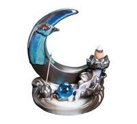 Fizepgo Backflow Incense Burner - Diffuser with Moon Shaped | Ceramic Waterfall Incense Fountain - for Home House Altar Entryway Cabin Table Desk