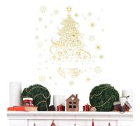 Fizepgo Christmas Tree Stickers - 2 Sheets Large Decal,Static Christmas Tree Window Cling,for Home Party Glass Door Wall