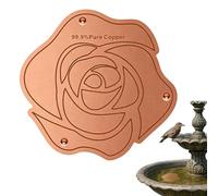 Fizepgo Copper Disc For Bird Bath | Physical Self Cleaning Coppers Birds Baths Disc Purification Disk With Point Support | Flower Shape Birdbath Cleaner Disks Water Bowl - For Outdoor Garden Yard Lawn