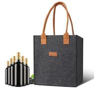 Fizepgo Felt Reusable Wine Bag | 6 Bottles Wine Carriers with Handles | Multipurpose Bottle Wine Carrier Tote | Reusable Wine Bottle Ccarrier - Bottle Bag for Red Wine, Champagne, Beer