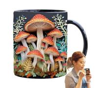 Fizepgo Magic Mushrooms Mug | Ceramic Mushroom Shaped Coffee Mug | Novelty Mushroom Design Tea Cup | Fungi Inspired Tea Cup - Creative Ceramic Mug for Home