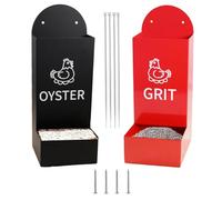 Fizepgo Oyster Shell Feeder,2piece Grit for Chickens - Heavy-Duty Semi-Closed Dispenser Spill-Proof Container Weatherproof Bowl Accessories for Hens Livestock Poultry