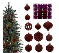 Fizepgo Shatterproof Christmas Ornaments - Holiday Flocked Ball Set Christmas Decor, Seasonal Home Decor for Indoor Outdoor Yard Patio Porch Garden Wedding Fireplace