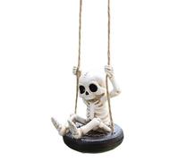 Fizepgo Skeleton Tire Swing,Swing Skeleton Garden Statue - Hangable Decoration Garden Ornament for Daily Indoor Outdoor Yard Walls Trees Home Ceilings Porch Backyards Family