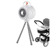 Fizepgo Stroller Fan | Safe Portable Fan Stroller | Cooling Device with Adjustable Stand and Power Bank Function for Travel Desk Crib Car Baby Treadmill Seat Outdoor
